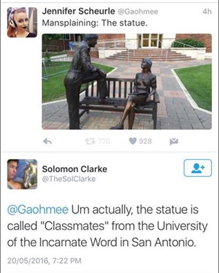 Mansplaining Statue Twitter